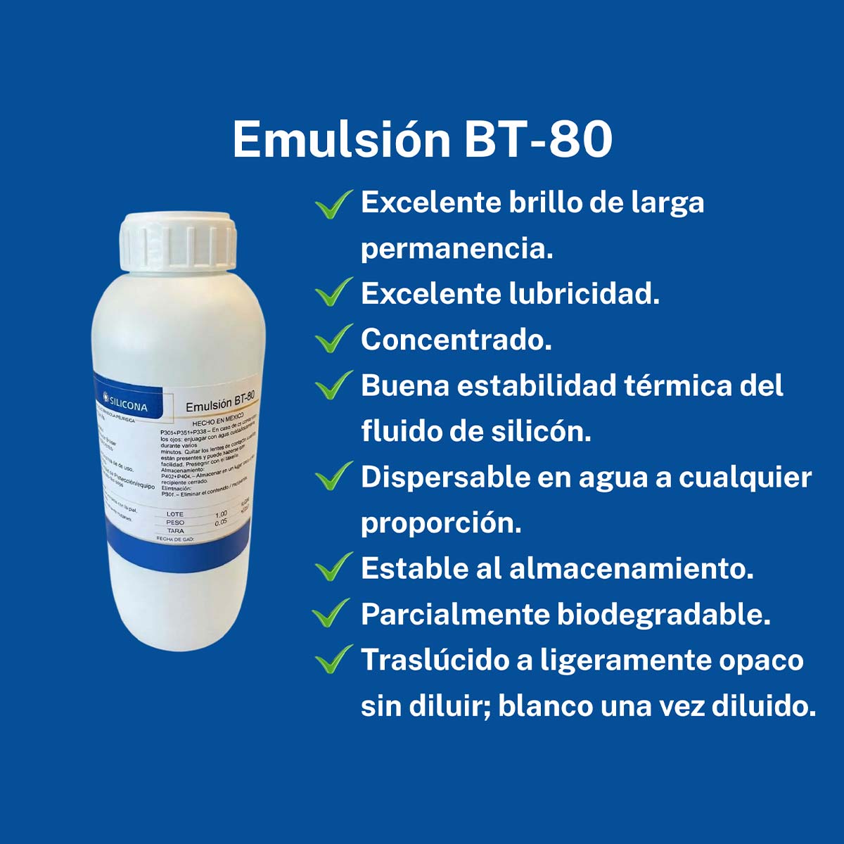 Emulsión BT 80 características